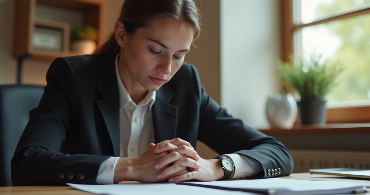 Persona haciendo una pausa consciente antes de responder 