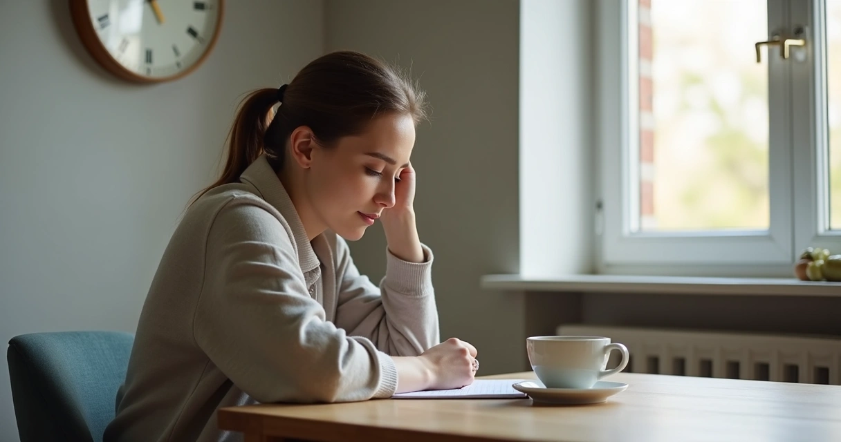 Pessoa sentada em silêncio antes de tomar uma decisão 