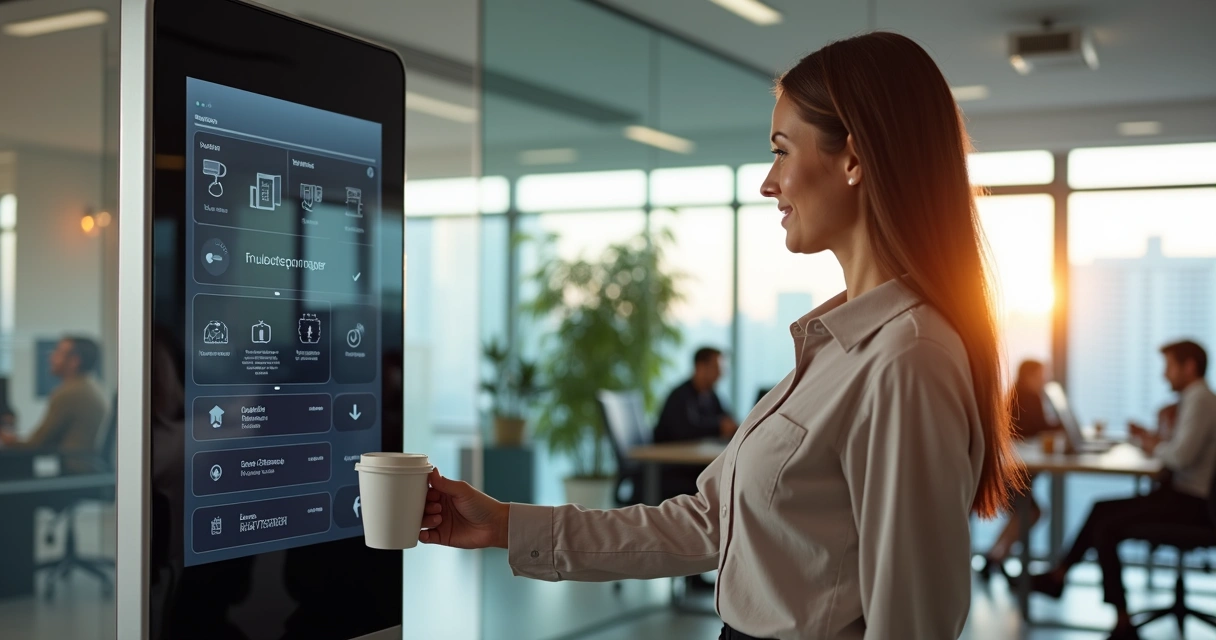 Funcionário retira café em ponto autônomo no escritório