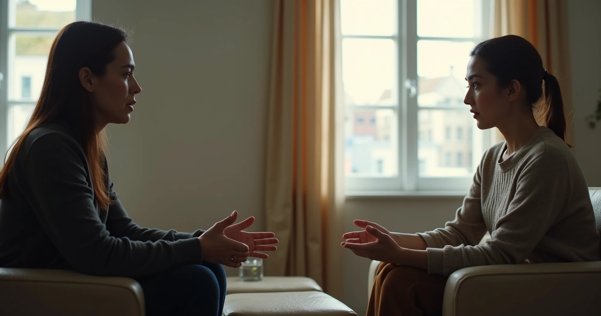 Pessoa em silêncio durante conversa tensa 