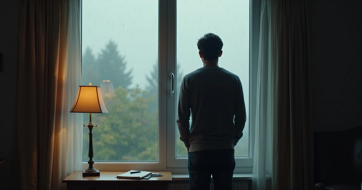 Pessoa olhando pela janela refletindo após uma conversa