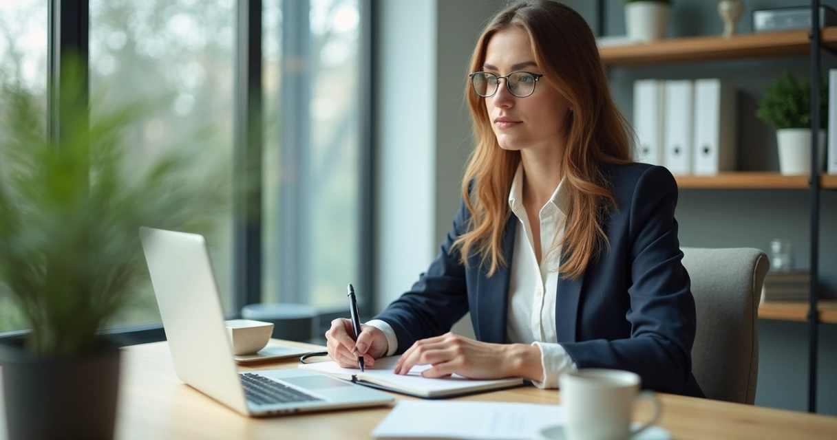 Profissional em pausa de reflexão no escritório