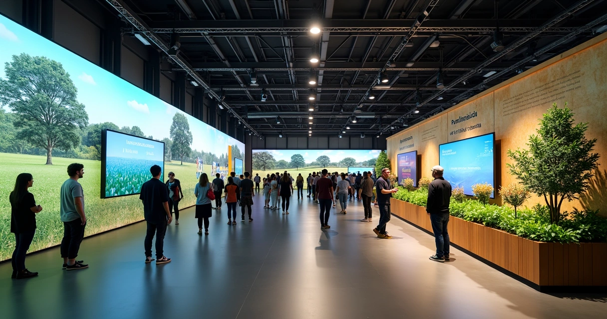 Área do Pavilhão de Tecnologia da Tecnoshow 2026 com pessoas e stands de inovação 