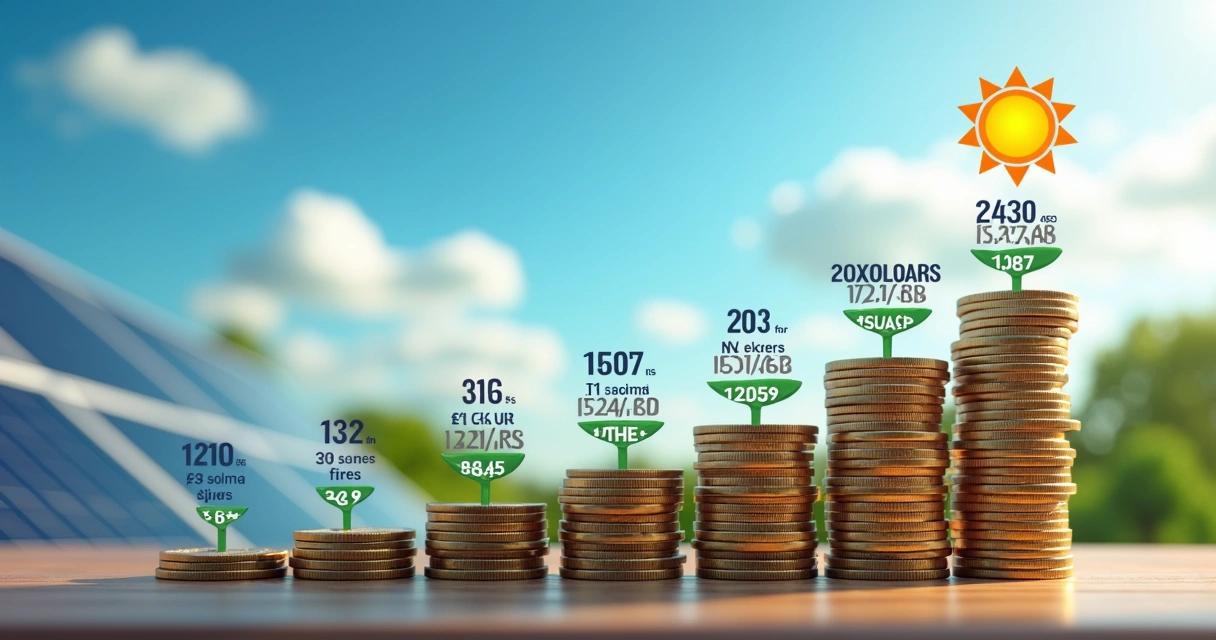 Gráfico mostrando payback de energia solar ao longo dos anos 