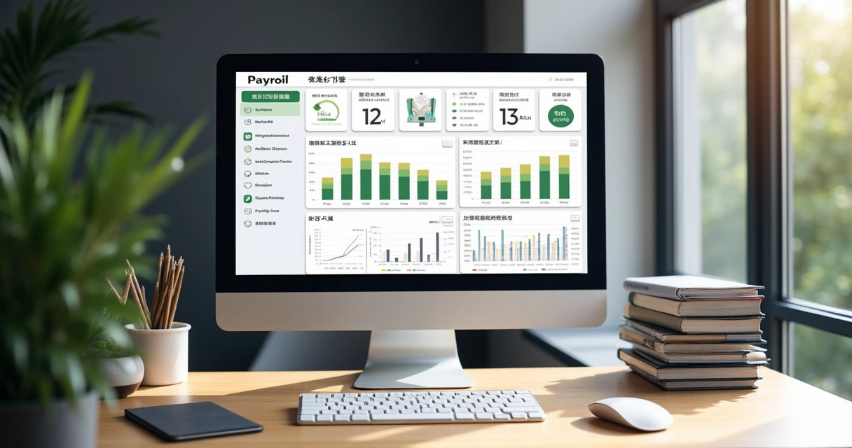 Payroll dashboard on a monitor 