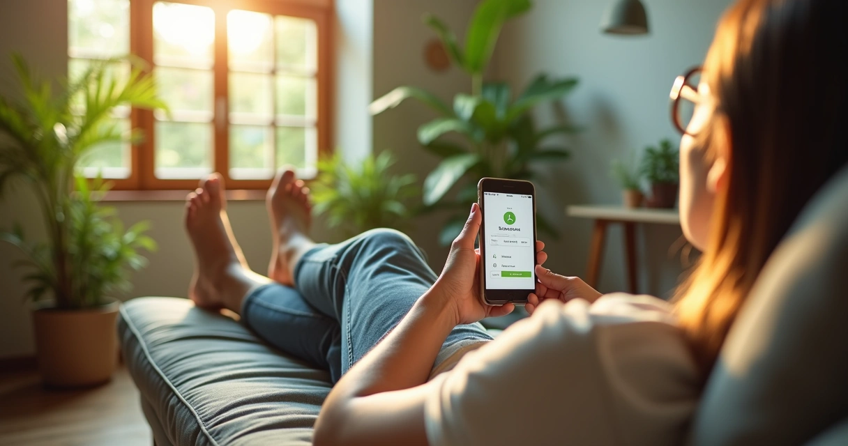 Pessoa relaxando sem preocupações financeiras 