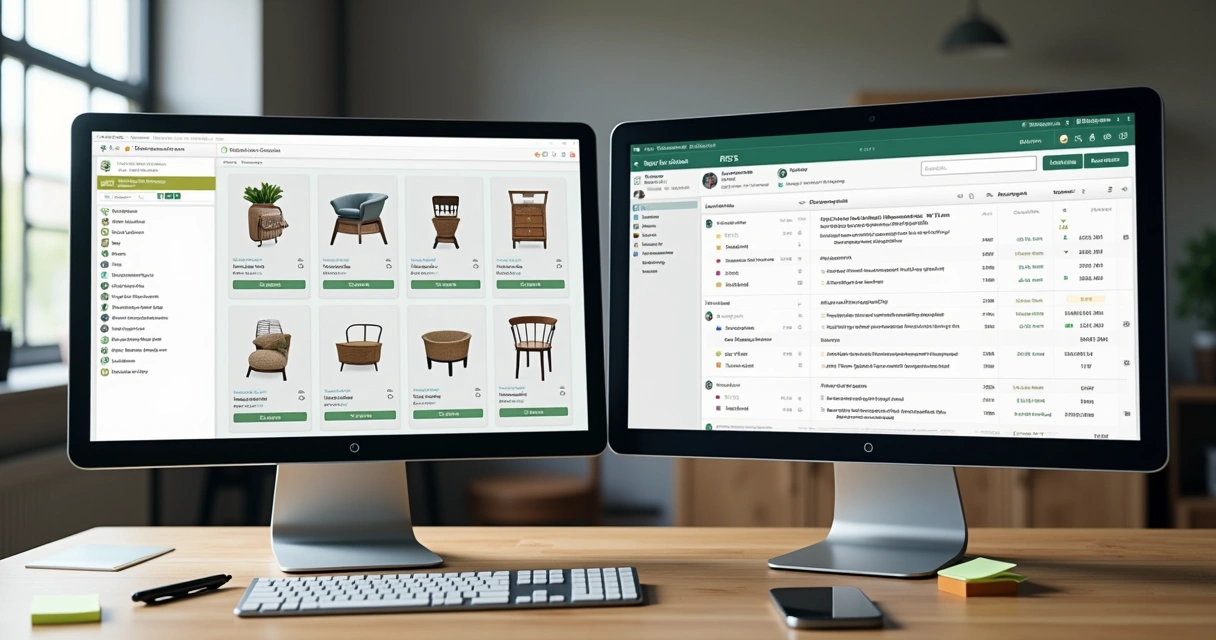 Tela de computador exibindo um sistema PDV integrado ao catálogo digital B2B 