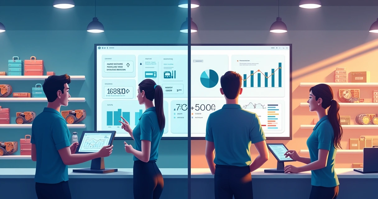 Sistema PDV e ERP funcionando juntos em balcão de autopeças 