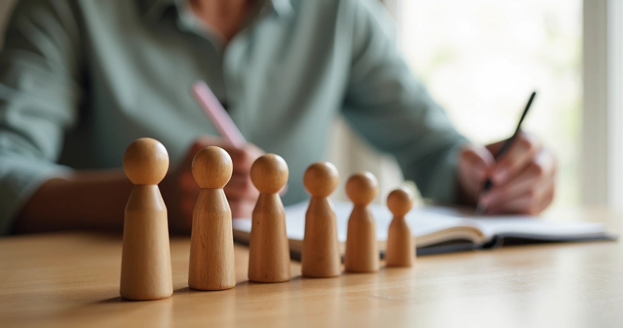 Peças utilizadas em uma sessão de constelação individual 