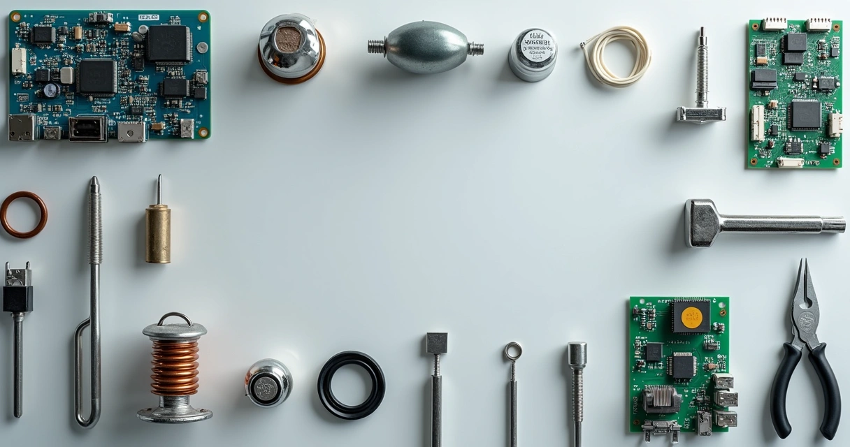 Peças originais de geladeira organizadas 