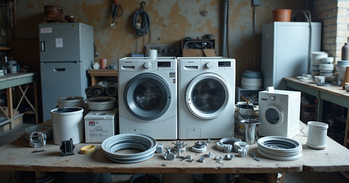 Peças originais de lavadora em bancada 