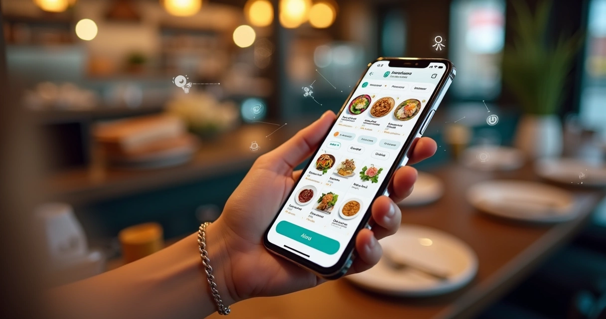 Cliente faz pedido no delivery pelo smartphone 