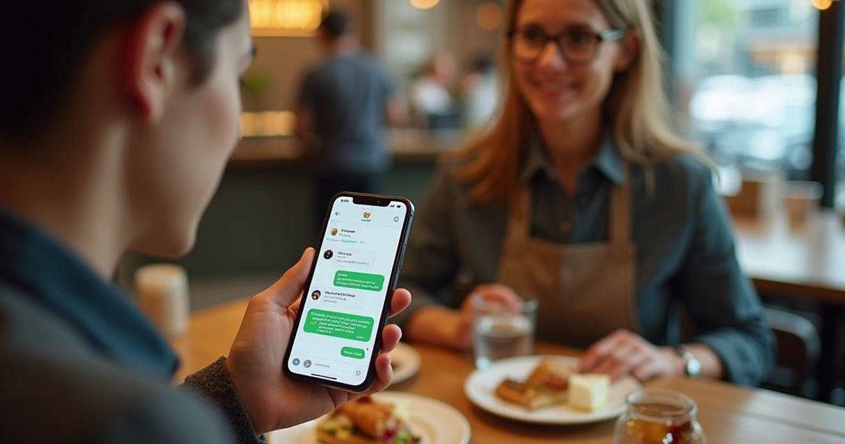 Cliente fazendo pedido em restaurante pelo WhatsApp 