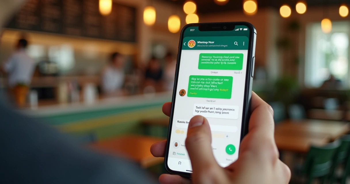 Cliente interagindo com chatbot de restaurante pelo WhatsApp