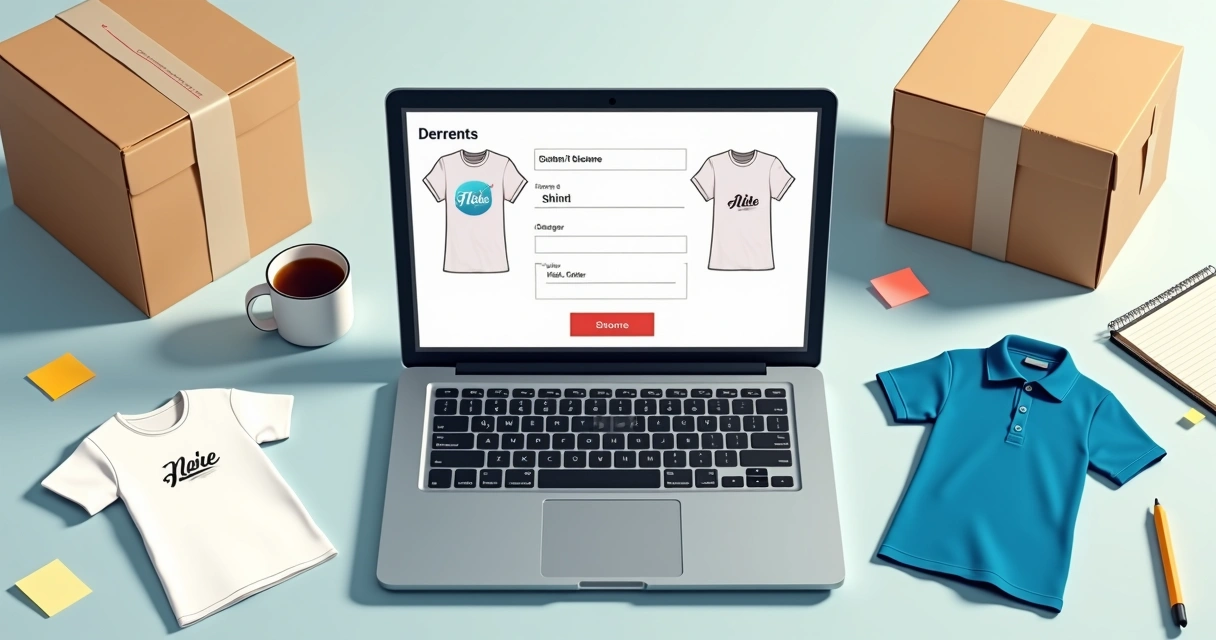 Mockup de pedido corporativo de camisetas personalizadas com modelos variados