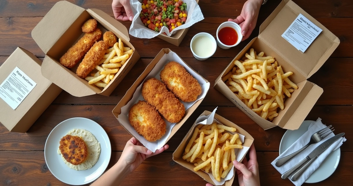 Pedido de delivery organizado com embalagens resistentes 
