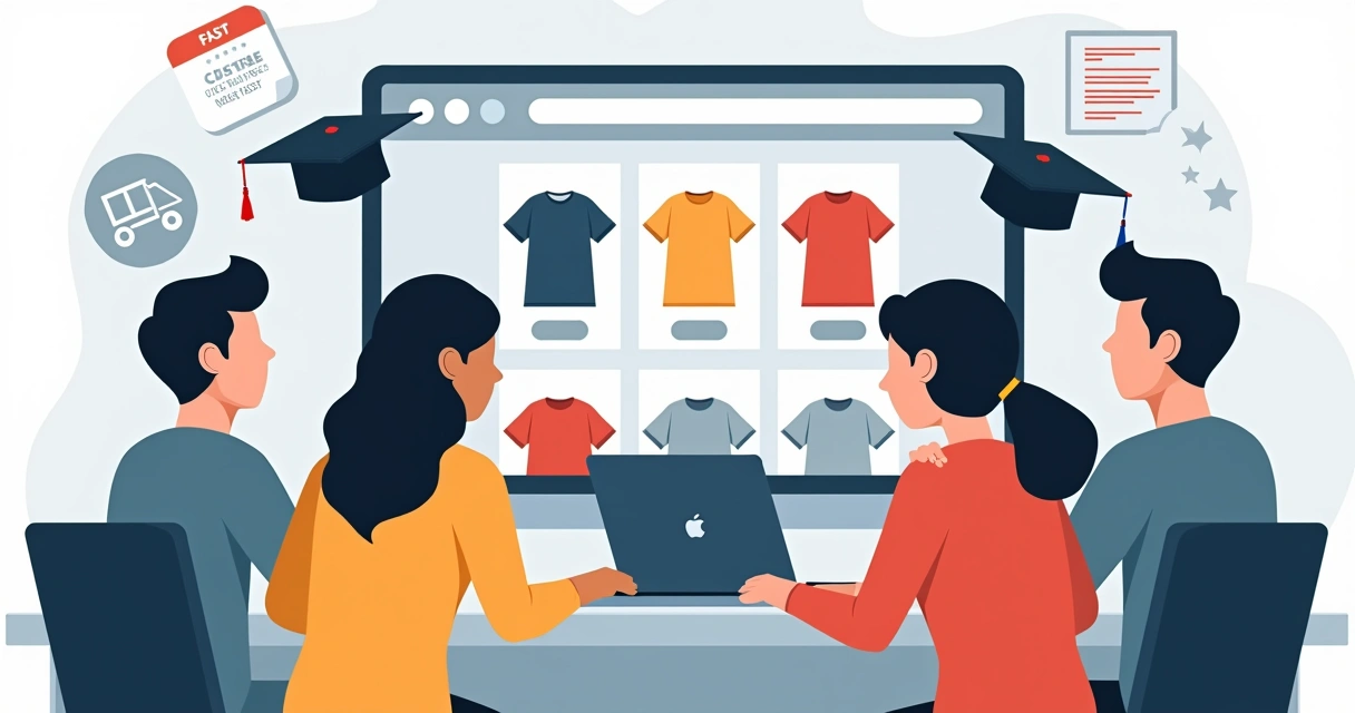 Estudantes realizando pedido online de kit terceirão personalizado 