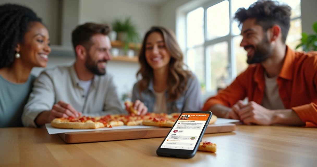 Pessoa usando celular para conversar com IA do ChatGPT e pedir pizza