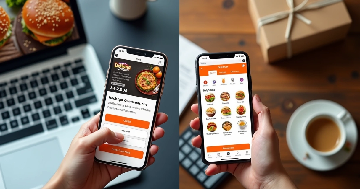 Comparação entre pedido próprio e app de delivery 