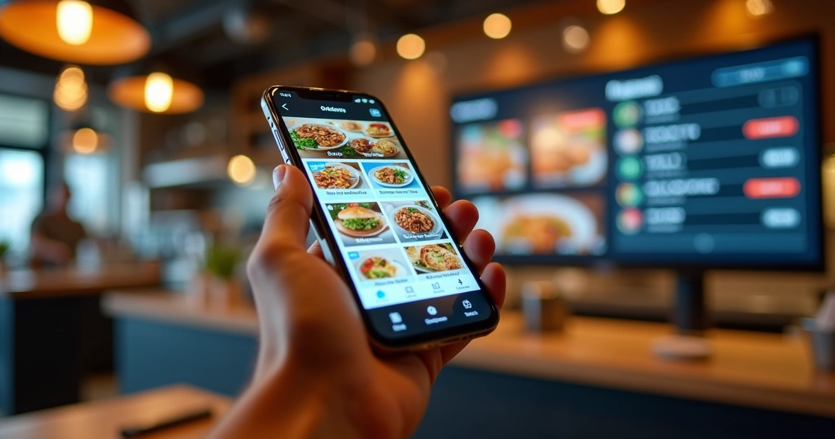 Tela de cardápio digital Multipedidos com pedidos ativos 