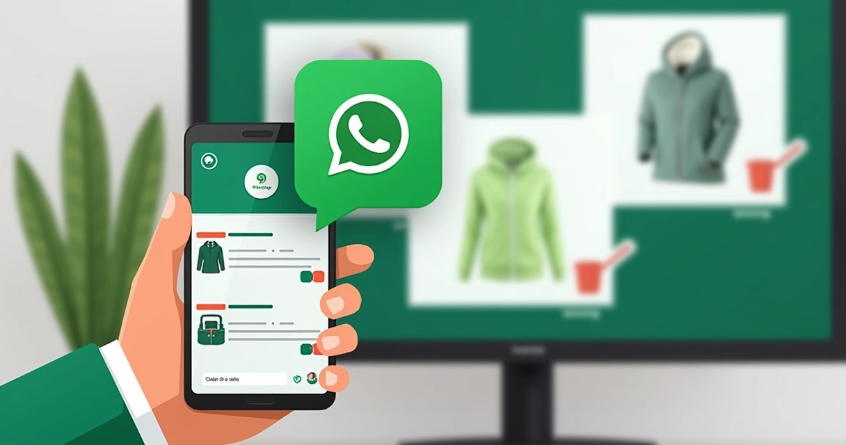 Pedido sendo realizado pelo WhatsApp após navegação no catálogo digital 
