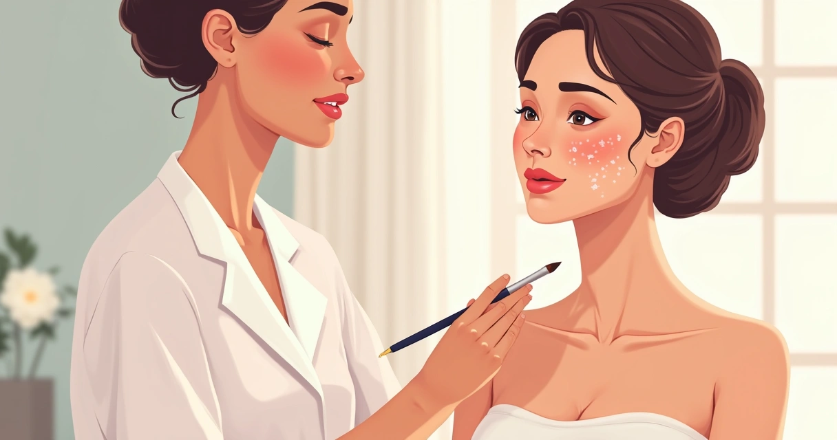 Aplicação de peeling químico no colo de paciente.