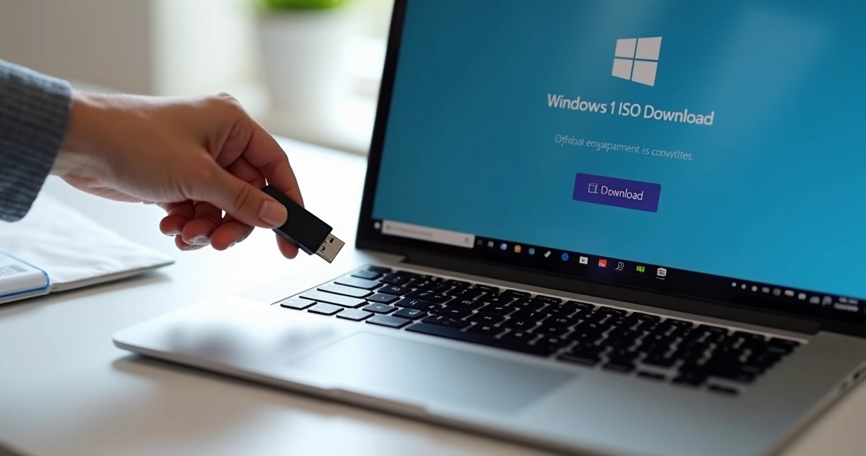 Pendrive conectado no notebook com tela mostrando a ISO do Windows 11 