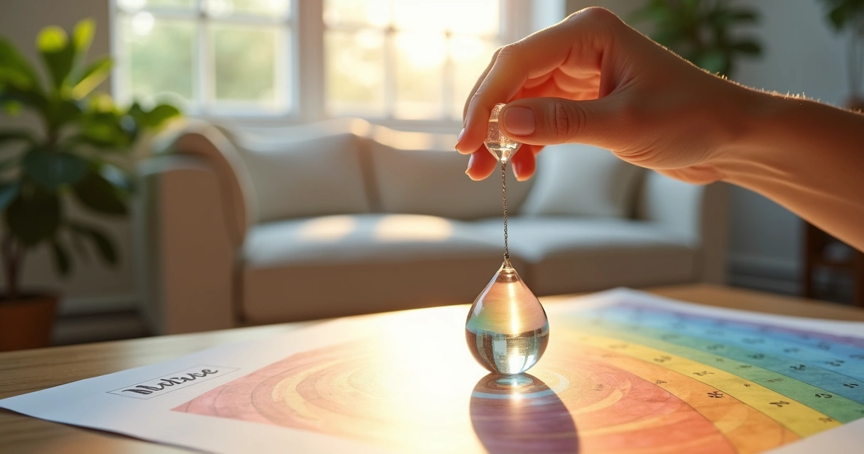 Pêndulo movimentando-se sobre um mapa energético colorido