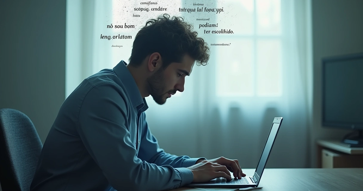 Pessoa olhando para baixo com aparência pensativa 