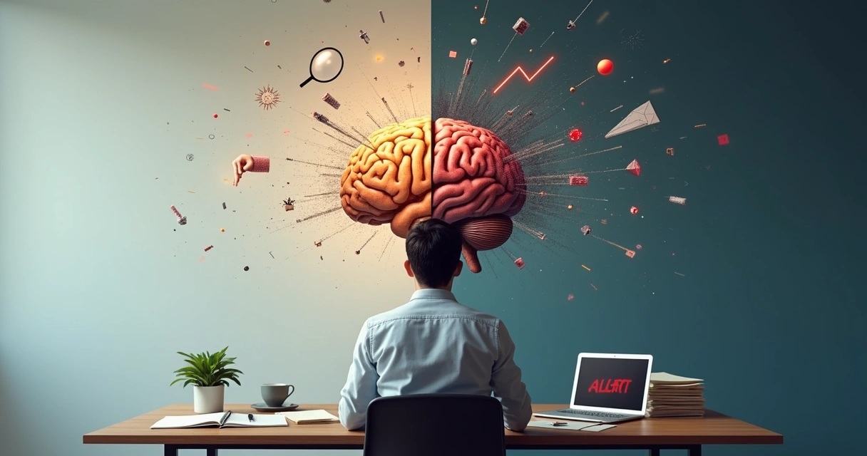 Pessoa analisando duas silhuetas contrastando pensamento crítico e julgamento 