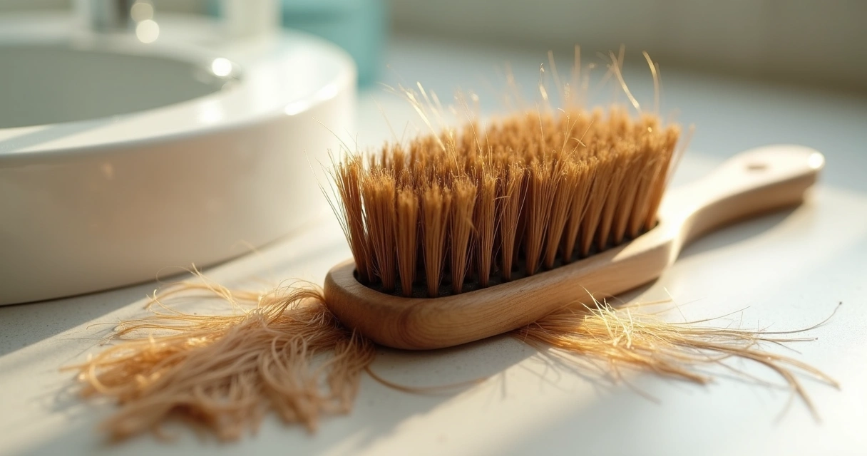Queda de cabelo: 8 sinais de alerta e quando procurar um dermatologista 1 Pente de cabelo com fios de cabelo entre os dentes