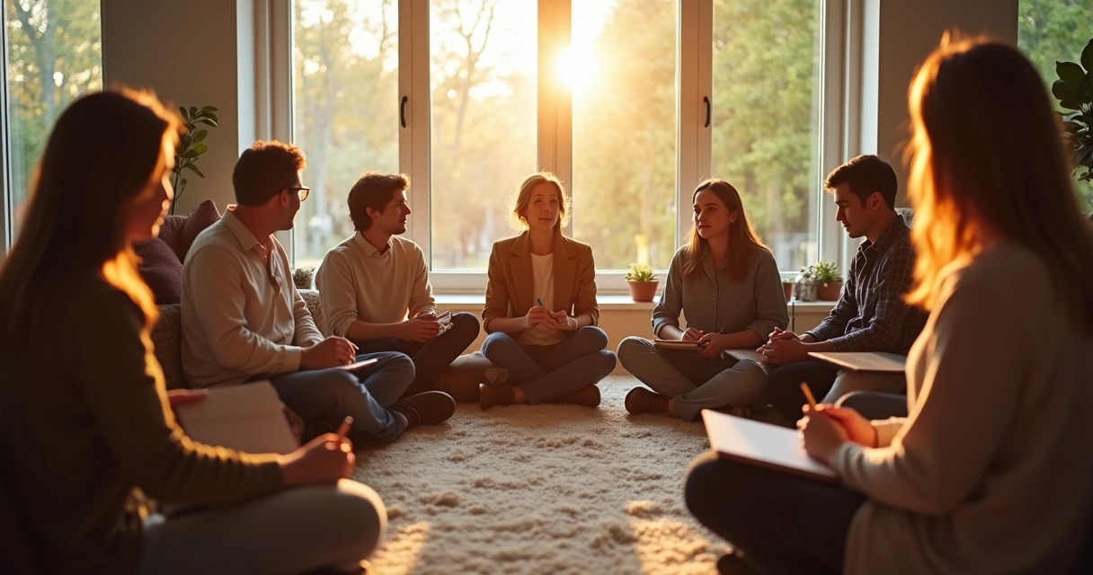 Group self-reflection meditation session
