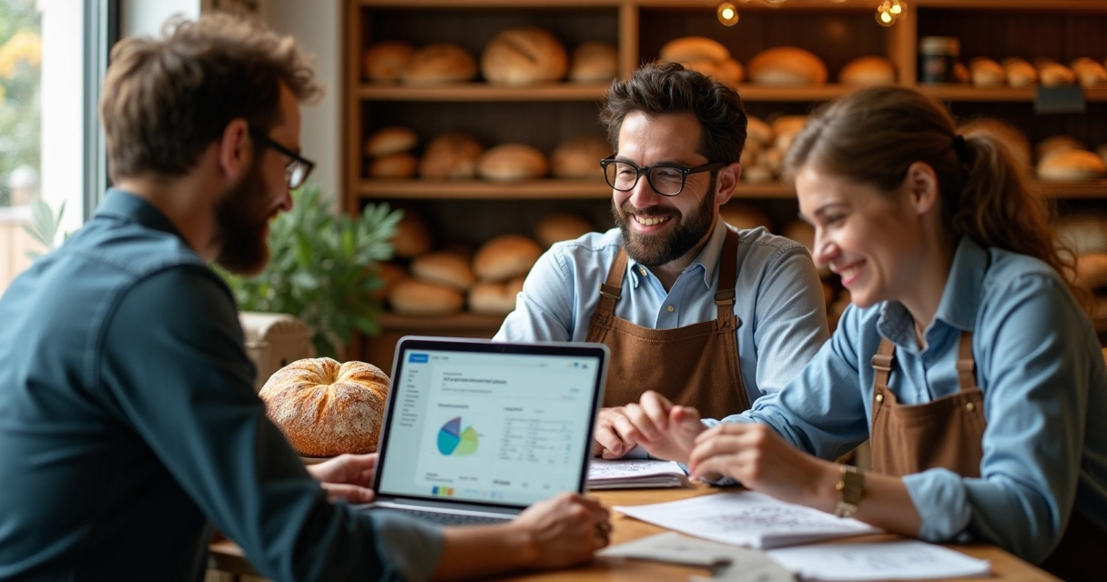 Pequena empresa organizando campanha digital 