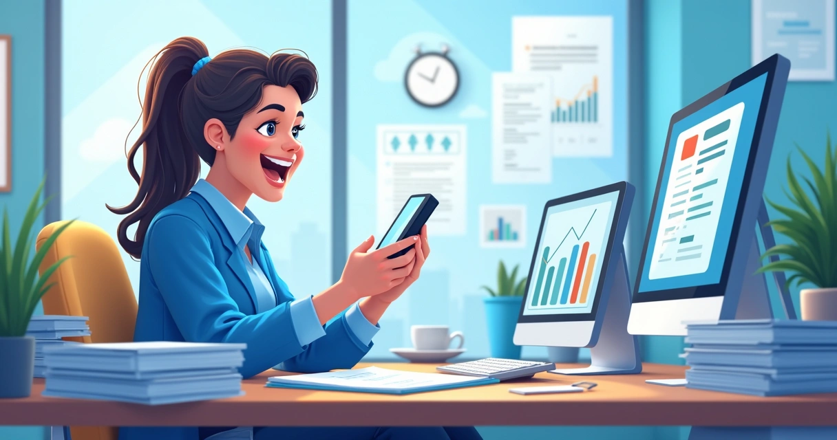 Representação de uma pequena empresa prosperando após automatizar processos 