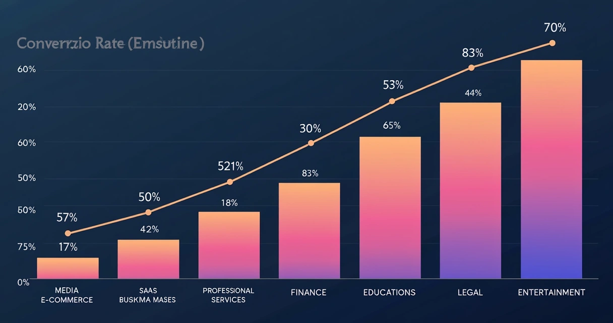 Gráfico de percentis de conversão dos principais setores 