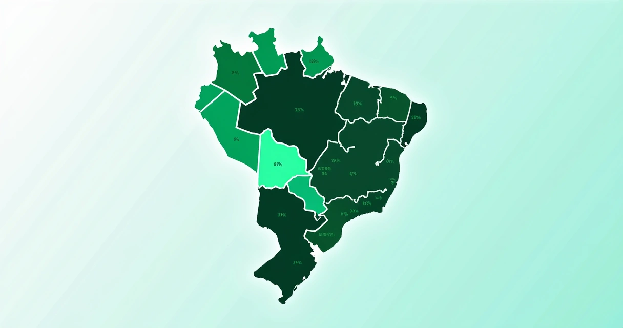 Mapa do Brasil mostrando o percentual de eleitores cadastrados com biometria em cada estado
