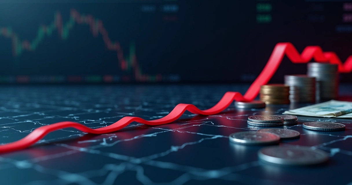 Gráfico mostrando perdas acumuladas crescendo rapidamente em operações de trading 