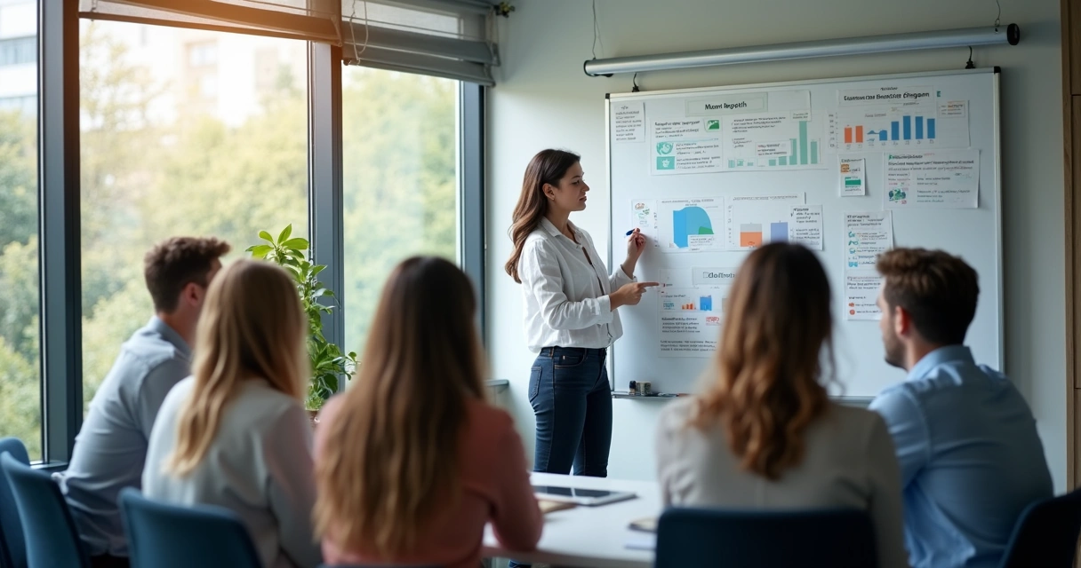 Pessoa escrevendo em quadro branco sobre público-alvo