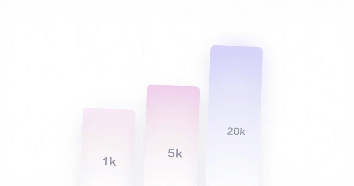 Representação ilustrada de crescimento de seguidores em um gráfico simplificado