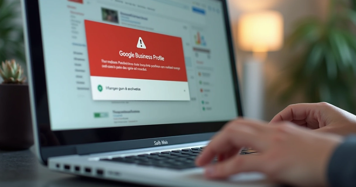 Tela do painel do perfil da empresa no Google exibindo mensagem de desativação 