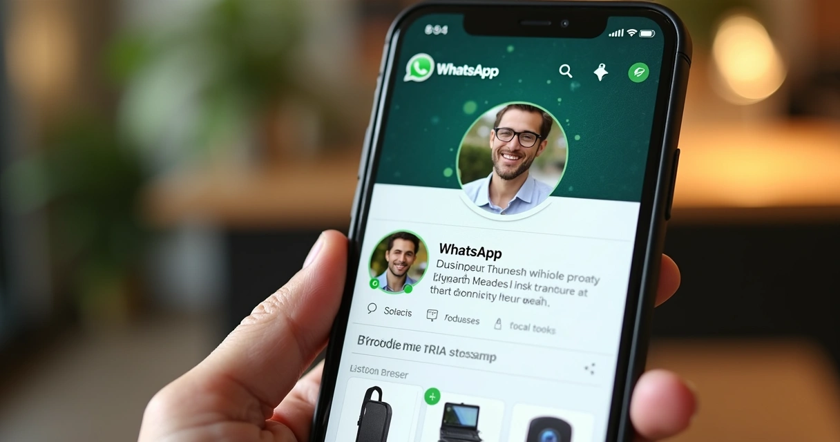 Perfil empresarial bem apresentado no WhatsApp com catálogo e foto 