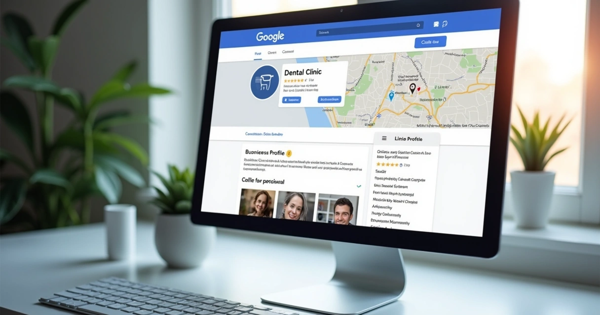 Perfil de clínica odontológica no Google Maps com avaliações em destaque 