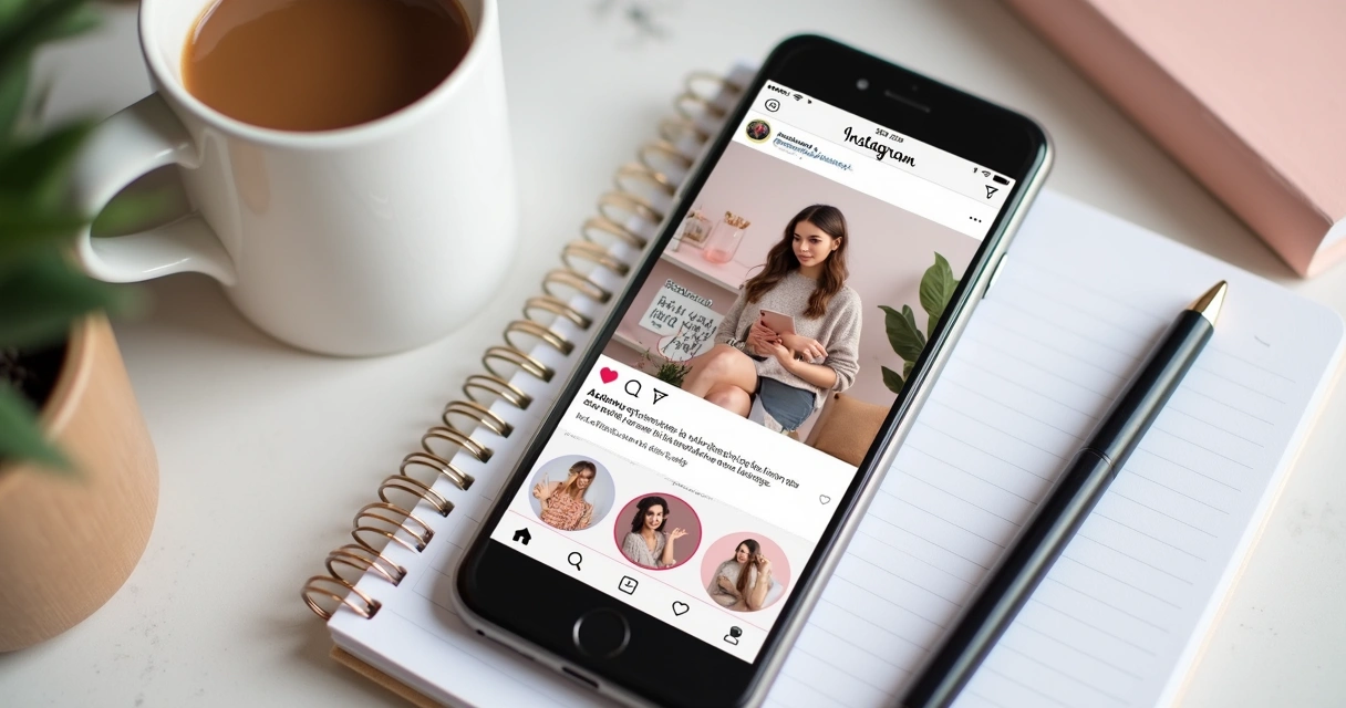 Perfil de Instagram exibindo posts autênticos e depoimentos nos stories 