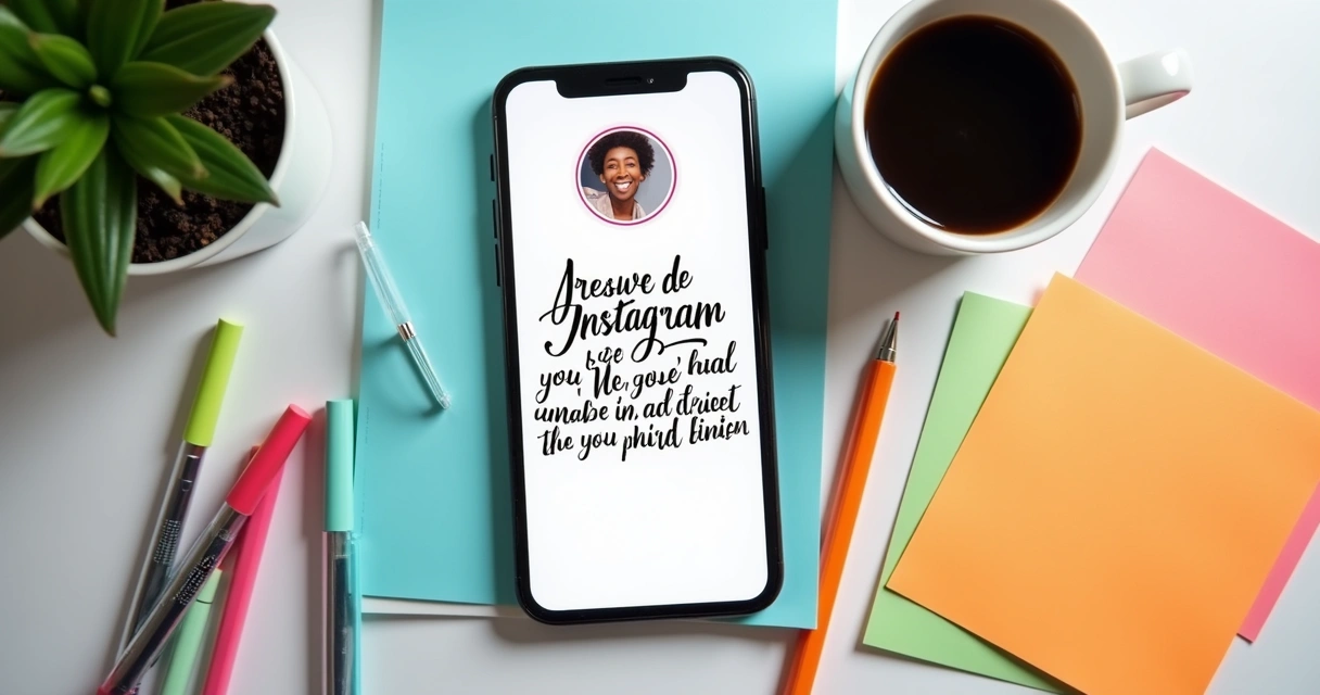 Bio de Instagram com fontes diferentes em destaque 