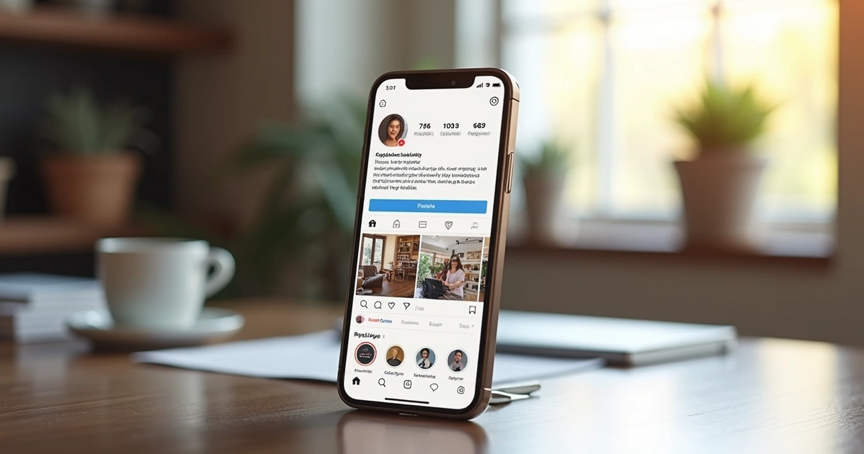 Como aumentar seguidores de forma orgânica? Perfil de Instagram profissional bem estruturado com bio clara, destaque de stories e imagem de perfil alinhada 