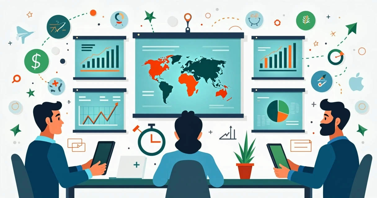 Investidores analisando gráficos de diferentes perfis de risco 