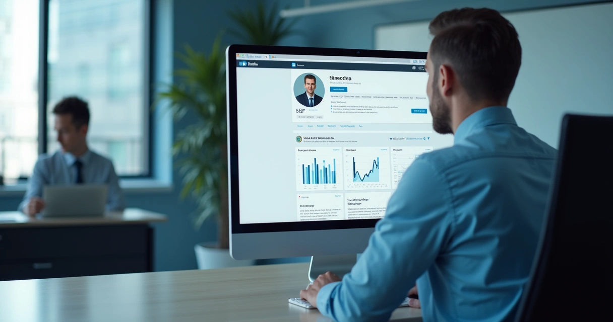 Perfil de LinkedIn empresarial com destaque para proposta de valor 