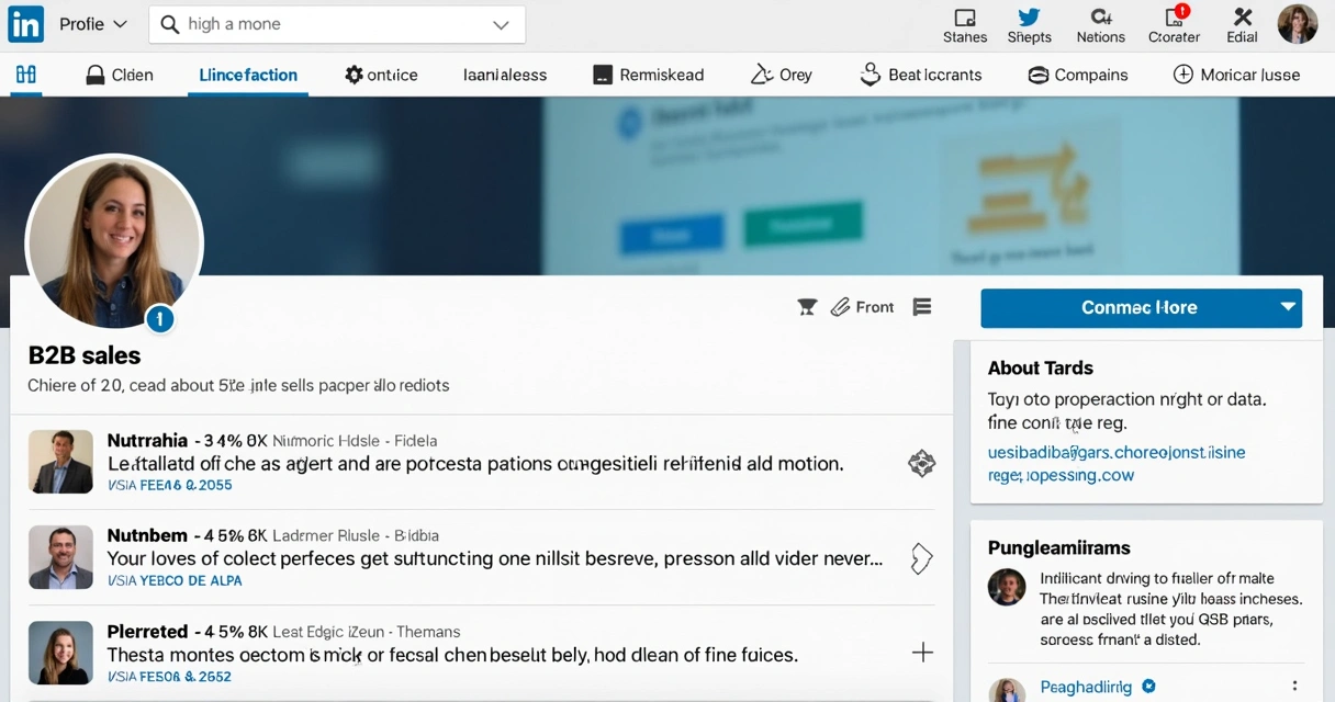 Perfil profissional do LinkedIn estruturado para negócios 