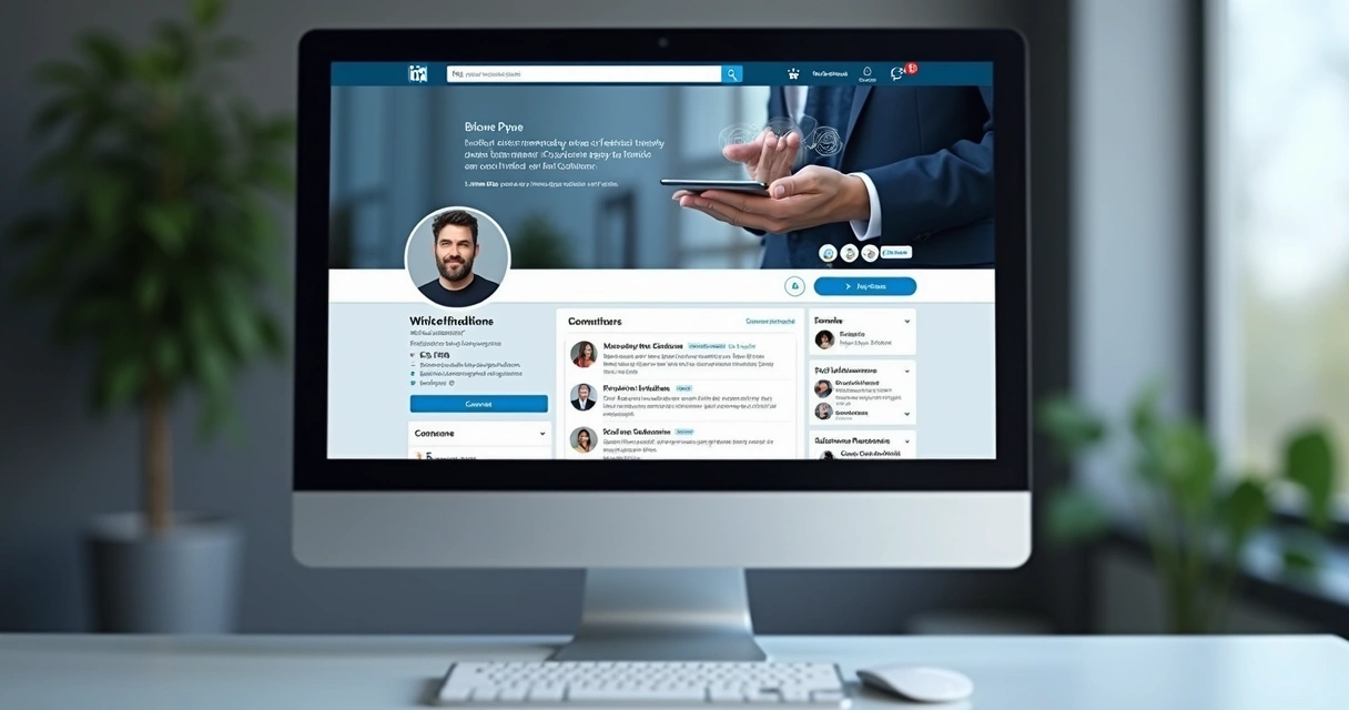 Perfil do LinkedIn otimizado com imagem e informações profissionais destacadas