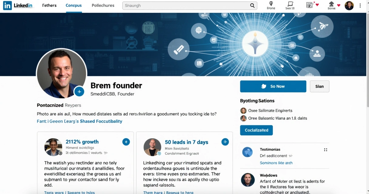 Perfil LinkedIn otimizado com informações e foto de destaque 